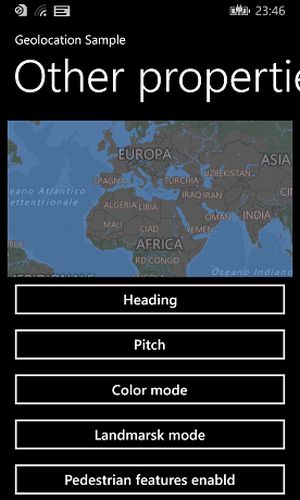 Map after tap on the button color mode